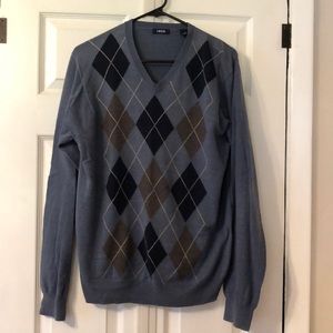 Mens blue argyle sweater